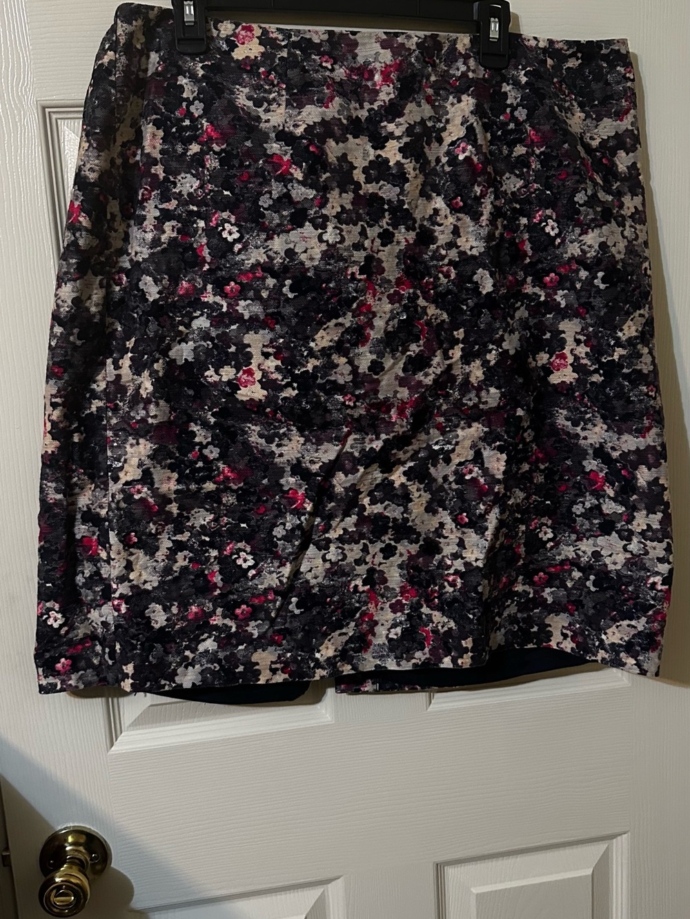 Floral Sequin Mini Skirt in Black and Pink